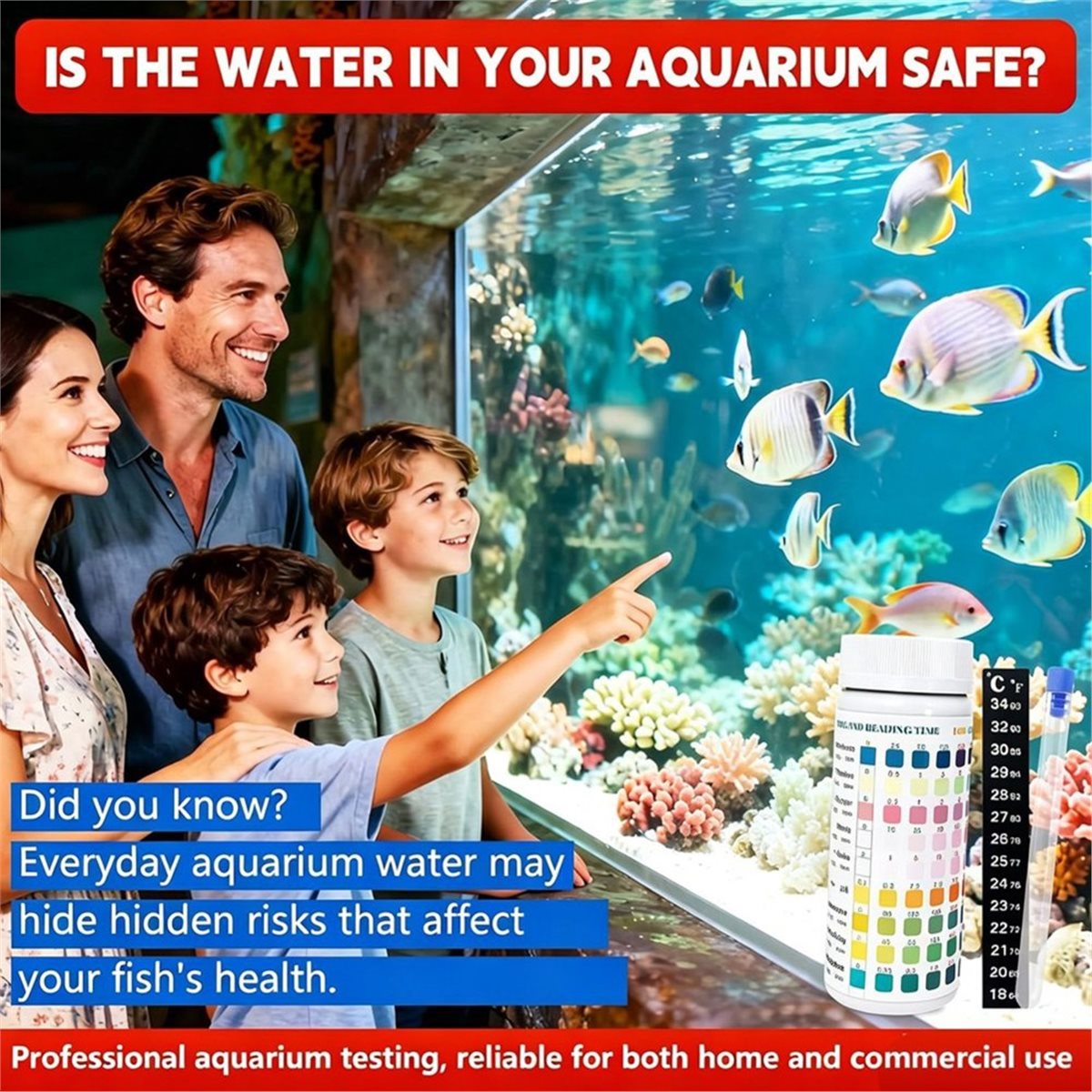 Aquarium Test Kit - Paski testowe do akwarium HGHO 9